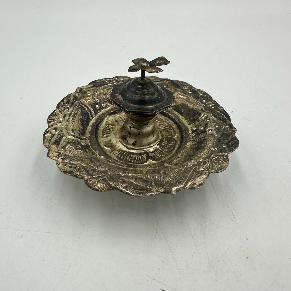 Vintage Brass Kumkum Box Bird Lid Indian Ritual Powder Container Dish